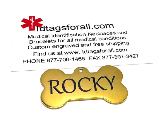 GOLD TONE LARGE PET TAG